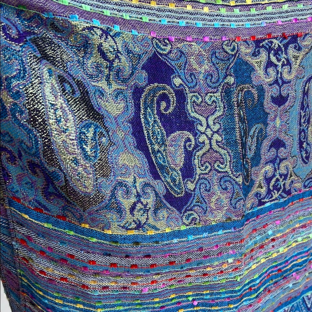 Pashmina Multicolor 100% Cashmere Ladies Scarf OS - Picture 6 of 6